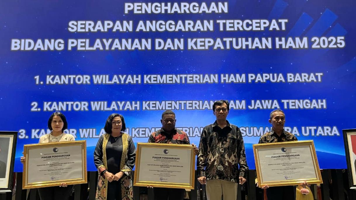Kanwil Kemenham Jateng Raih Penghargaan Serapan Anggaran Tercepat Kedua Nasional